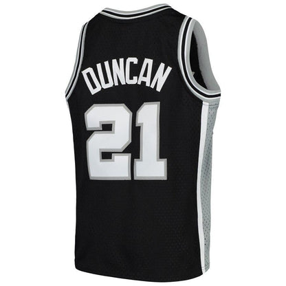 Tim Duncan San Antonio Spurs Youth Swingman Throwback Jersey – Black