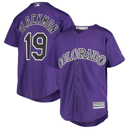 Charlie Blackmon 19 Colorado Rockies Youth Purple Alternate Official Cool Base Player Jersey