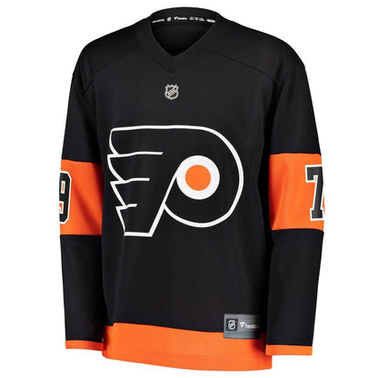 Carter Hart 79 Philadelphia Flyers Youth Black Alternate Replica Player Jersey