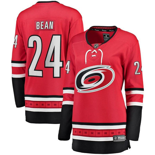 Jake Bean Carolina Hurricanes Branded Women's Home Breakaway Player Jersey – Red