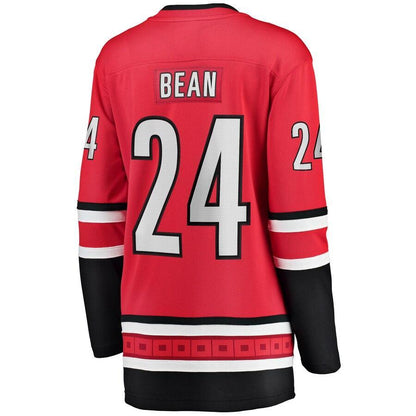 Jake Bean Carolina Hurricanes Branded Women's Home Breakaway Player Jersey – Red