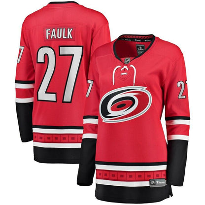 Justin Faulk Carolina Hurricanes Branded Women's Home Breakaway Player Jersey – Red