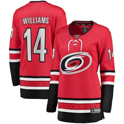 Justin Williams Carolina Hurricanes  Branded Women's Home Breakaway Player Jersey – Red