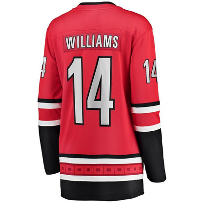 Justin Williams Carolina Hurricanes  Branded Women's Home Breakaway Player Jersey – Red