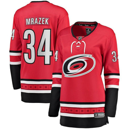Petr Mrazek Carolina Hurricanes  Branded Women's Home Breakaway Player Jersey – Red