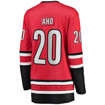 Sebastian Aho Carolina Hurricanes  Branded Women's Home Breakaway Player Jersey – Red