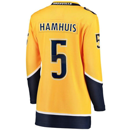 Dan Hamhuis Nashville Predators  Branded Women's Home Breakaway Player Jersey – Gold