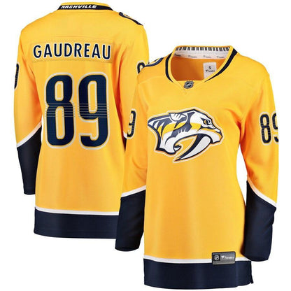 Frederick Gaudreau Nashville Predators  Branded Women's Home Breakaway Player Jersey – Gold