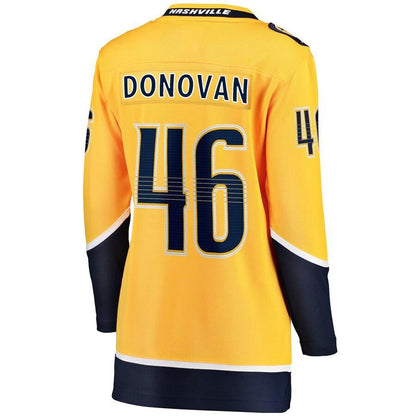 Matt Donovan Nashville Predators Branded Women's Home Breakaway Player Jersey – Gold