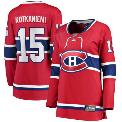 Jesperi Kotkaniemi Montreal Canadiens  Branded Women's Home Breakaway Player Jersey – Red