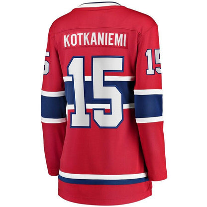Jesperi Kotkaniemi Montreal Canadiens  Branded Women's Home Breakaway Player Jersey – Red