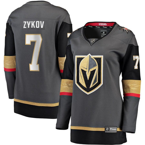 Valentin Zykov 7 Vegas Golden Knights Women's Black Home Breakaway Player Jersey