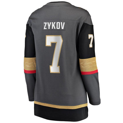 Valentin Zykov 7 Vegas Golden Knights Women's Black Home Breakaway Player Jersey