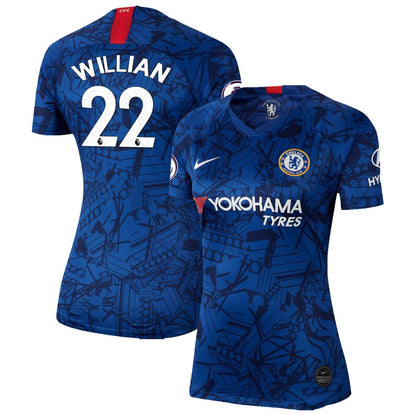 Willian Borges da Silva Chelsea Nike Women's 2019 Home Breathe Stadium Replica Jersey – Blue