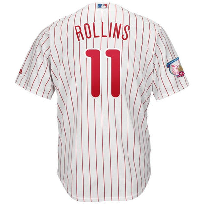 Jimmy Rollins 11 Philadelphia Phillies White/Red Home Retirement Cool Base Player Jersey
