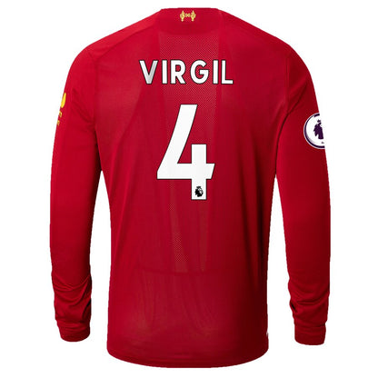 Virgil Van Dijk Liverpool New Balance 2019/20 Home Replica Player Long Sleeve Jersey – Red