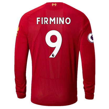 Roberto Firmino Liverpool New Balance Youth 2019/20 Home Replica Player Long Sleeve Jersey – Red