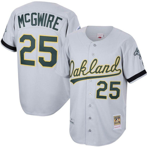 Mitchell & Ness Mark McGwire 25 Oakland Athletics Gray Road 1989 Cooperstown Collection Authentic Jersey