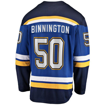 Jordan Binnington St. Louis Blues Branded Youth Breakaway Home Jersey – Blue