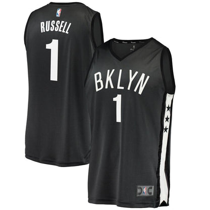 D'Angelo Russell Brooklyn Nets Fast Break Replica Jersey - Statement Edition – Black
