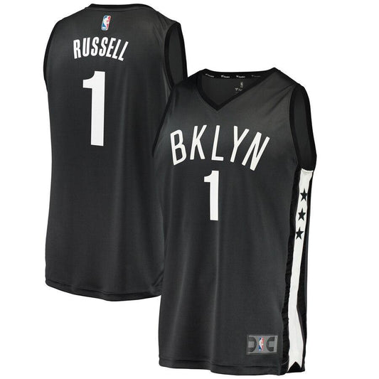 D'Angelo Russell Brooklyn Nets Fast Break Replica Jersey - Statement Edition – Black