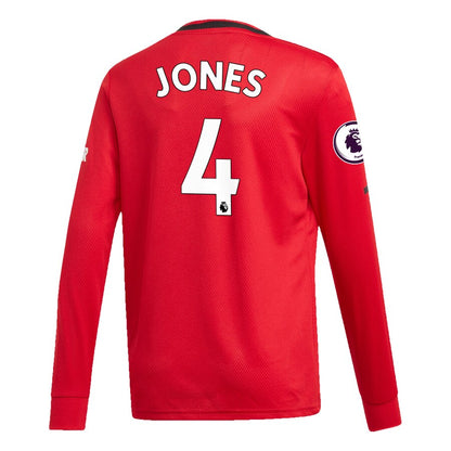 Phil Jones Manchester United adidas Youth 2019/20 Home Replica Long Sleeve Player Jersey – Red
