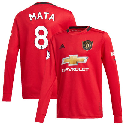 Juan Mata Manchester United adidas Youth 2019/20 Home Replica Long Sleeve Player Jersey – Red