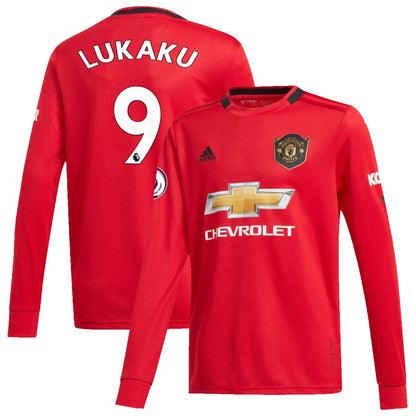 Romelu Lukaku Manchester United adidas Youth 2019/20 Home Replica Long Sleeve Player Jersey – Red