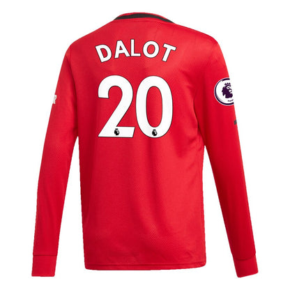 Diogo Dalot Manchester United adidas Youth 2019/20 Home Replica Long Sleeve Player Jersey – Red