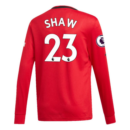 Luke Shaw Manchester United adidas Youth 2019/20 Home Replica Long Sleeve Player Jersey – Red
