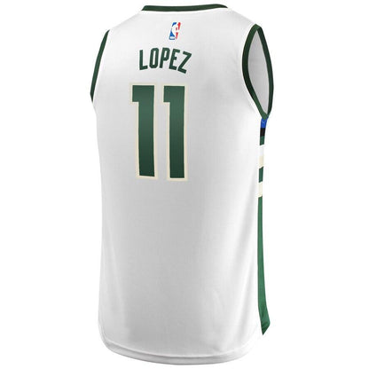 Brook Lopez Milwaukee Bucks Fast Break Replica Jersey - Association Edition – White