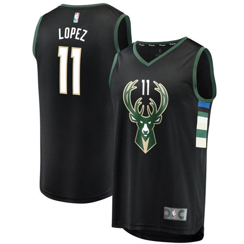 Brook Lopez Milwaukee Bucks Fast Break Replica Jersey - Statement Edition - Black