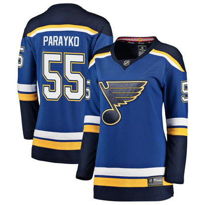 Colton Parayko 55 St. Louis Blues Women's Blue Home Premier Breakaway Player Jersey