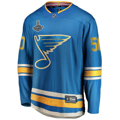 Jordan Binnington St. Louis Blues Blue 2019 Stanley Cup Champions Alternate Breakaway Player Jersey