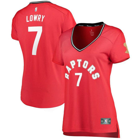 Kyle Lowry Toronto Raptors Women's 2019 NBA Finals Champions Fast Break Replica Player Jersey Red – Icon Edition