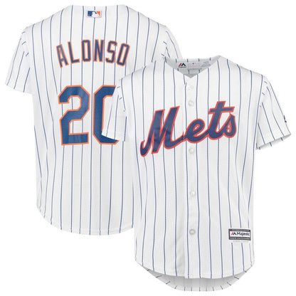 Pete Alonso New York Mets Youth White/Royal Home Official Cool Base Player Jersey