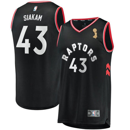 Pascal Siakam Toronto Raptors Youth 2019 NBA Finals Champions Fast Break Replica Player Jersey Black – Statement Edition