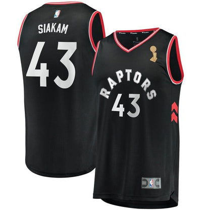Pascal Siakam Toronto Raptors Youth Black 2019 NBA Finals Champions Fast Break Replica Player Jersey – Statement Edition