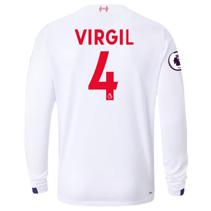 Virgil Van Dijk Liverpool New Balance 2019/20 Away Replica Long Sleeve Player Jersey – White