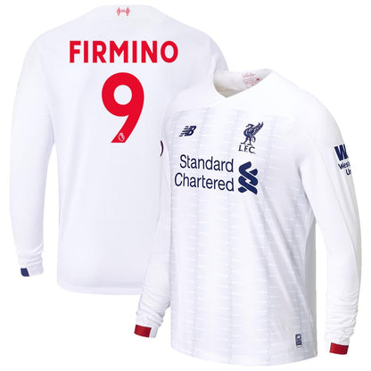 Roberto Firmino Liverpool New Balance 2019/20 Away Replica Long Sleeve Player Jersey – White