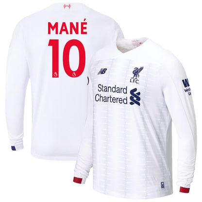 Sadio Mané Liverpool New Balance 2019/20 Away Replica Long Sleeve Player Jersey – White