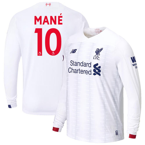 Sadio Mané Liverpool New Balance 2019/20 Away Replica Long Sleeve Player Jersey – White