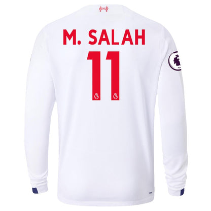 Mohamed Salah Liverpool New Balance 2019/20 Away Replica Long Sleeve Player Jersey – White