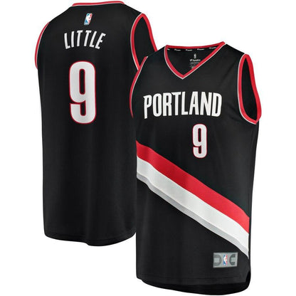 Nassir Little Portland 2019 NBA Draft First Round Pick Fast Break Replica Jersey Black - Icon Edition
