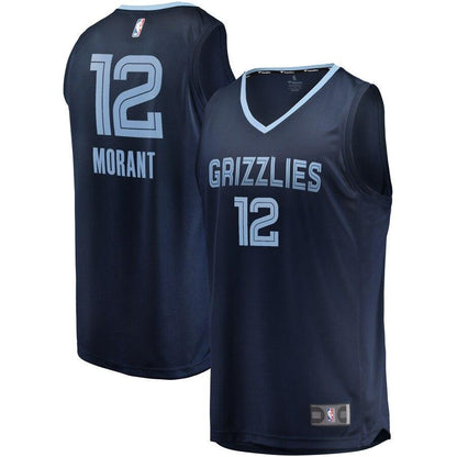 Ja Morant Memphis Grizzlies 2019 NBA Draft First Round Pick Fast Break Replica Jersey Navy - Icon Edition