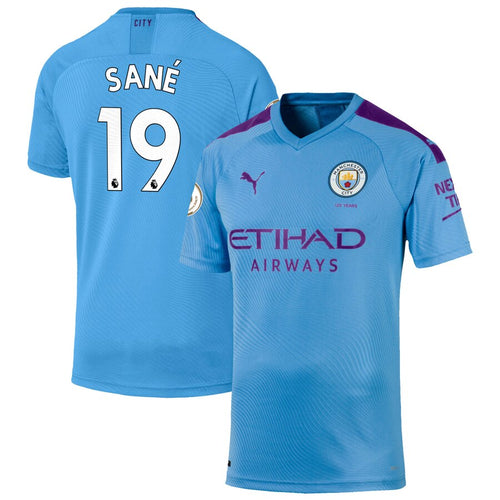 Leroy Sané Manchester City Puma 2019/20 Home Authentic Player Jersey – Light Blue
