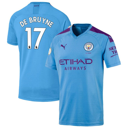 Kevin De Bruyne Manchester City Puma 2019/20 Home Replica Player Jersey – Light Blue