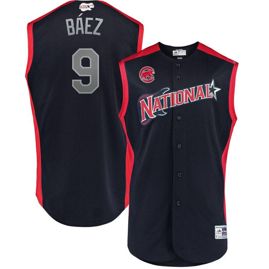 Javier Báez 9 National League Navy 2019 MLB All-Star Game Workout Player Jersey