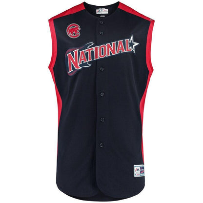 Men's National League Javier Báez Majestic Navy 2019 MLB All-Star Game Workout Player Jersey