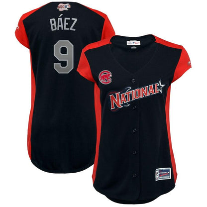 Javier Báez 9 National League Women's Navy 2019 MLB All-Star Game Workout Player Jersey